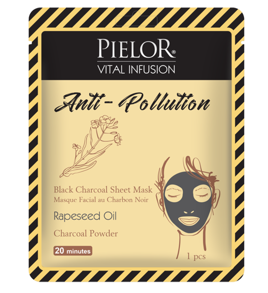 Pielor Vital Infusion Anti-Pollution Black Charcoal Sheet Mask